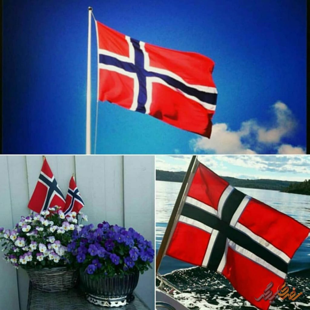 پرچم نروژ به چه شکل طراحی شده است؟